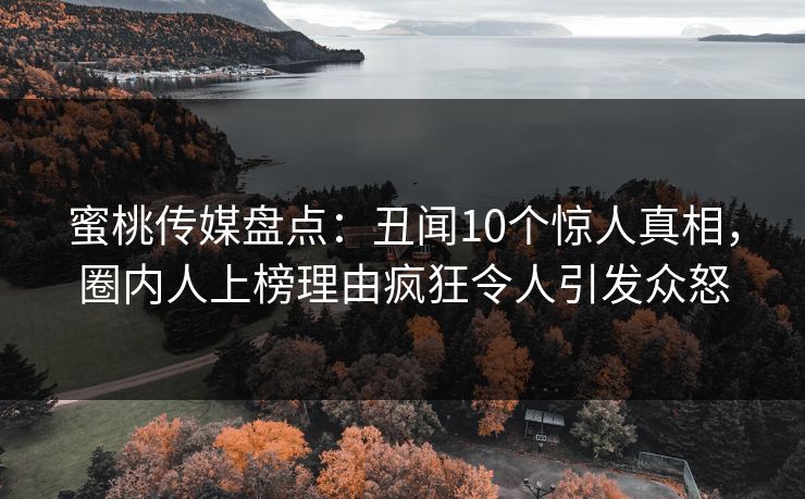 蜜桃传媒盘点：丑闻10个惊人真相，圈内人上榜理由疯狂令人引发众怒